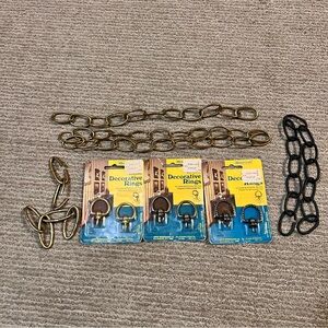 Homecraft‎ NEW MCM 60s Classic Decorative Rings in Colonial Bronze & chain links